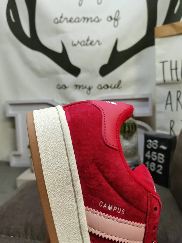 pink Adidas Campus Red Suede - Hình 9