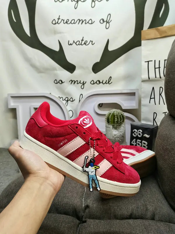 pink Adidas Campus Red Suede - Hình 7