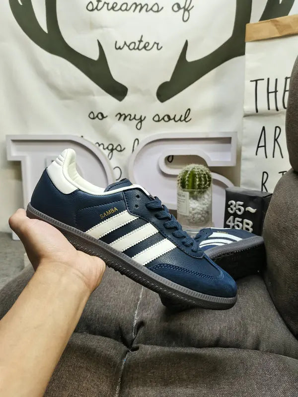Adidas Samba Navy White classic leather - Hình 7