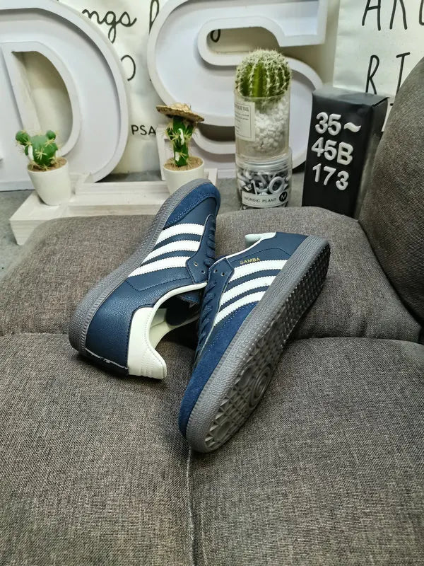 Adidas Samba Navy White classic leather - Hình 6