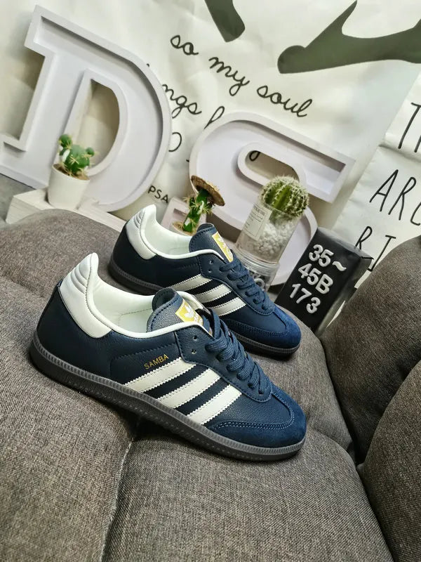 Adidas Samba Navy White classic leather - Hình 3