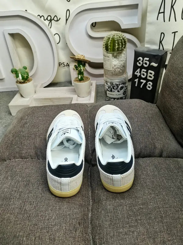 Adidas Samba Woven White Navy - Hình 4