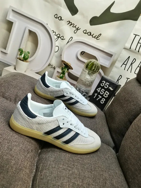 Adidas Samba Woven White Navy - Hình 3