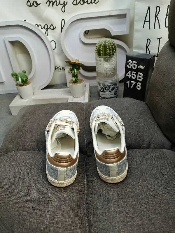 designer Adidas Samba Silver Floral Pearl - Hình 4