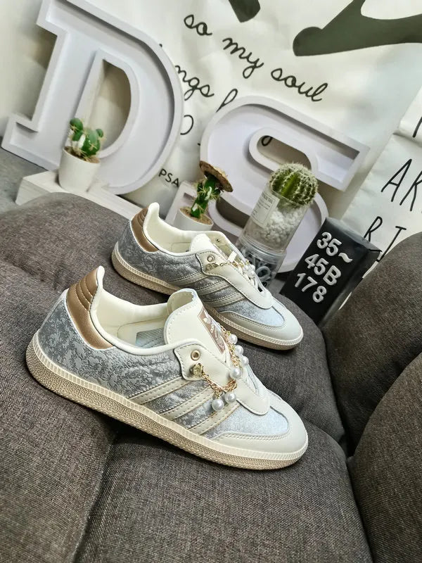 designer Adidas Samba Silver Floral Pearl - Hình 3
