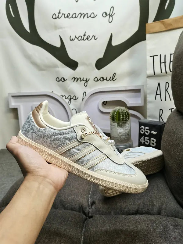 designer Adidas Samba Silver Floral Pearl - Hình 7