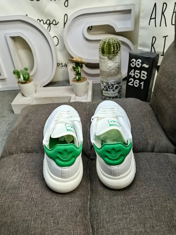 elevated Adidas Stan Smith Lux White Green - Hình 4