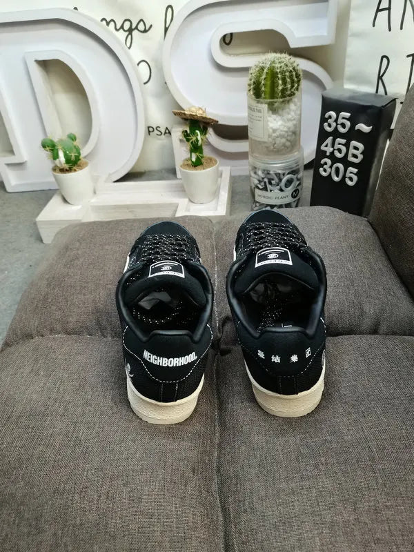 rugged Adidas Superstar Black Denim - Hình 3