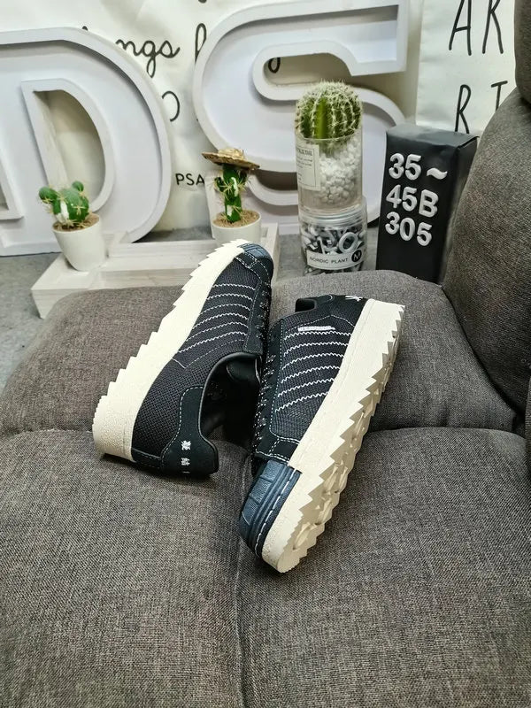 rugged Adidas Superstar Black Denim - Hình 5