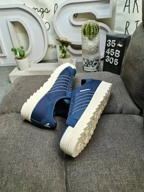 Adidas Superstar Blue Textile - Hình 5