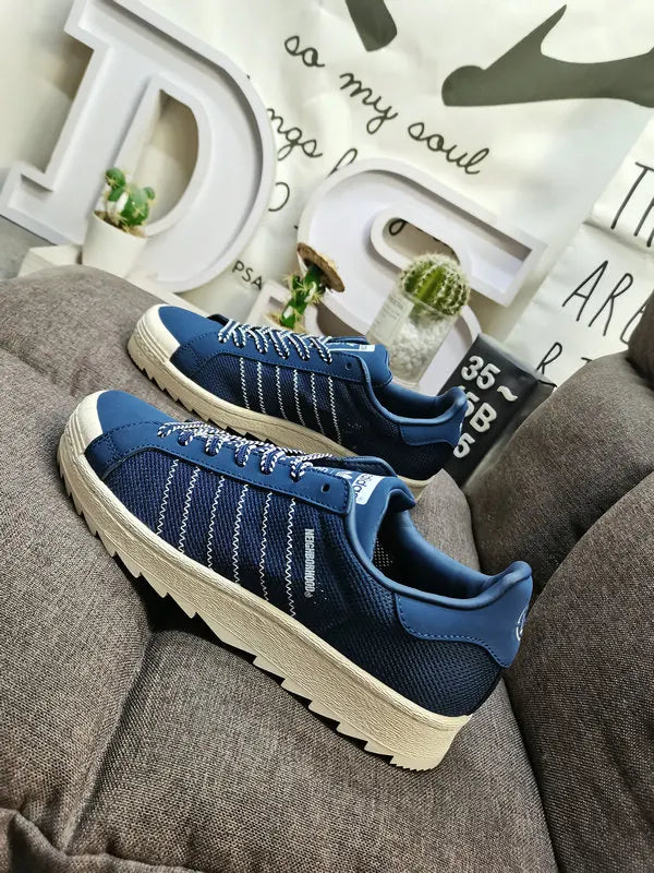 Adidas Superstar Blue Textile - Hình 4