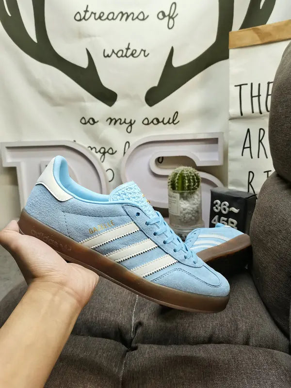 retro comfort Adidas Gazelle Sky Blue Suede - Hình 7