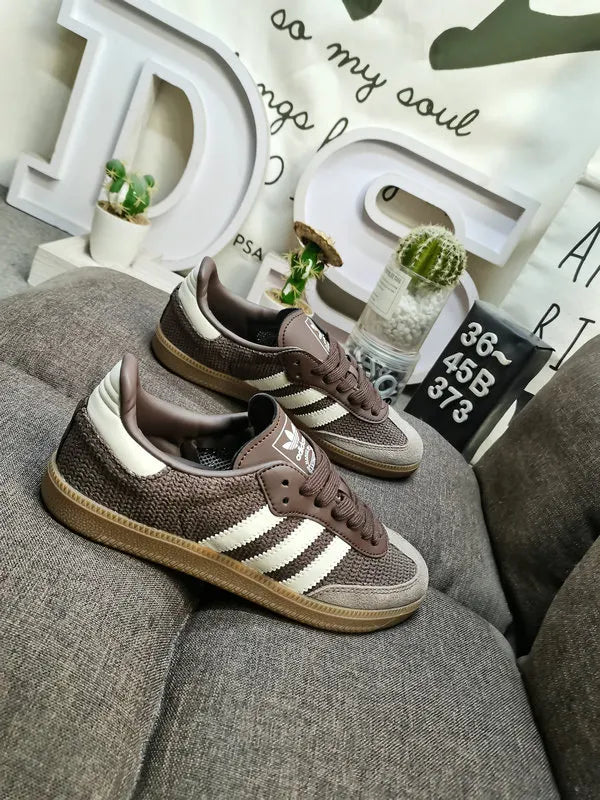 vintage Adidas Samba Knit Brown - Hình 3