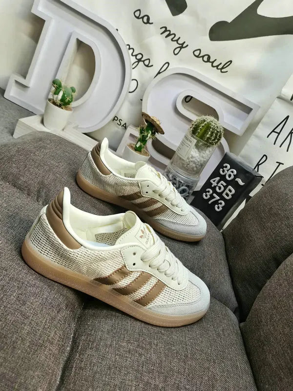 Adidas Samba Cream Brown Woven - Hình 3