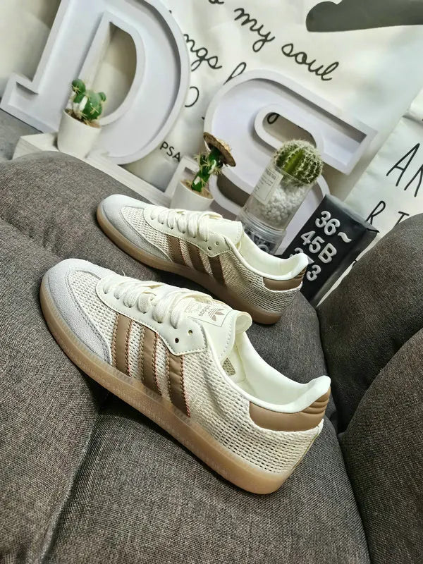 Adidas Samba Cream Brown Woven - Hình 5