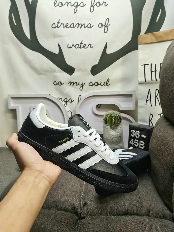 classic iconic Adidas Samba Black White - Hình 7