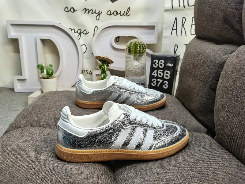 Adidas Samba Silver Crackle gum
