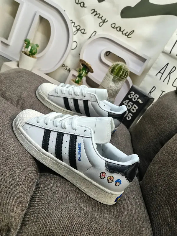 trim Adidas Superstar White Blue - Hình 47