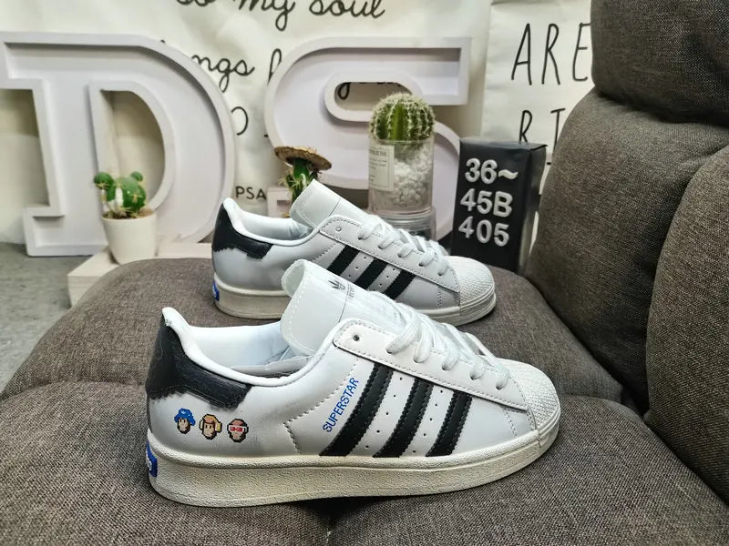 trim Adidas Superstar White Blue - Hình 43
