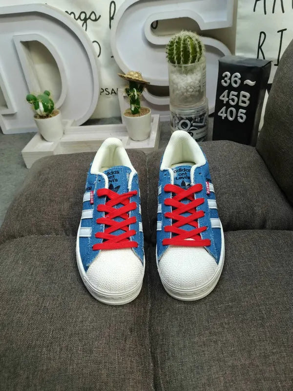 trim Adidas Superstar White Blue - Hình 10