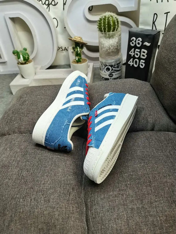 trim Adidas Superstar White Blue - Hình 13