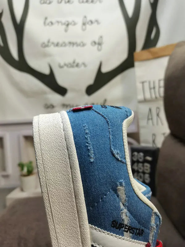 trim Adidas Superstar White Blue - Hình 16