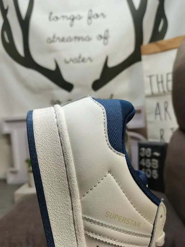 trim Adidas Superstar White Blue - Hình 8
