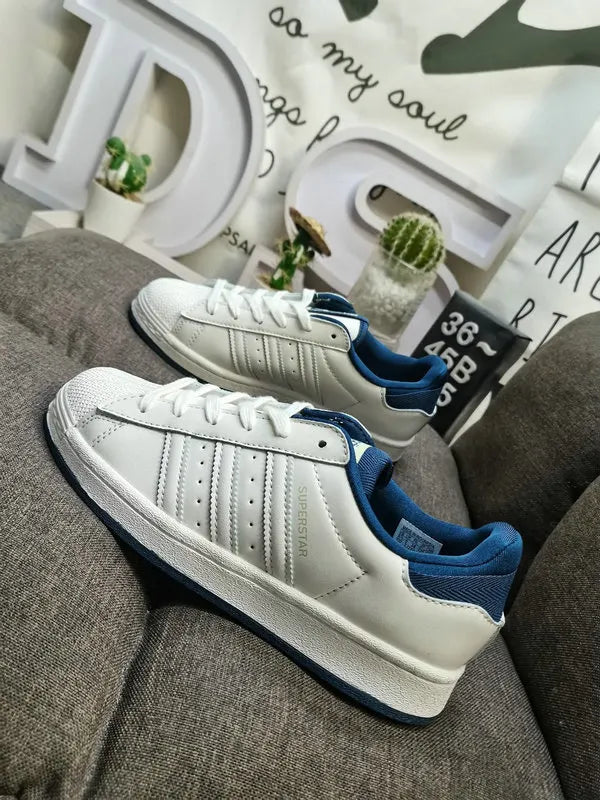 trim Adidas Superstar White Blue - Hình 4