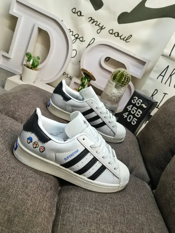 trim Adidas Superstar White Blue - Hình 45