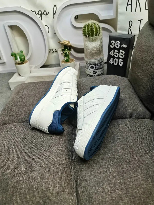 trim Adidas Superstar White Blue - Hình 5