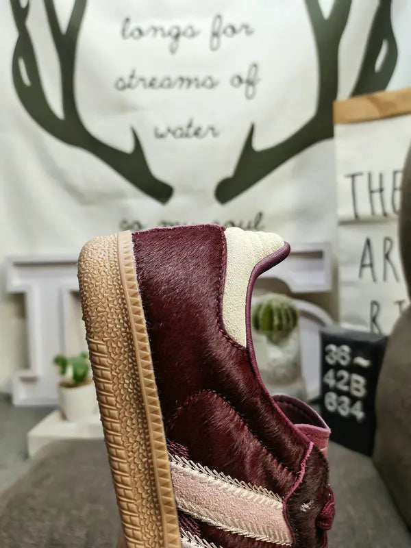 premium Adidas Samba Burgundy Fur - Hình 7