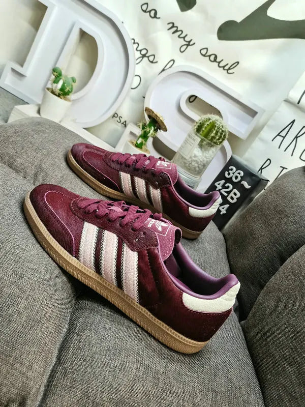 premium Adidas Samba Burgundy Fur - Hình 4