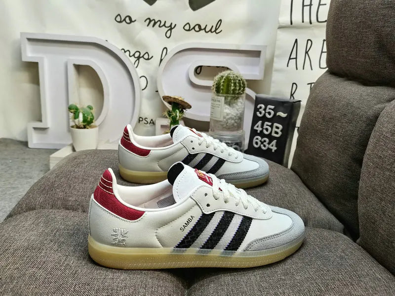 Adidas Samba Burgundy Heel