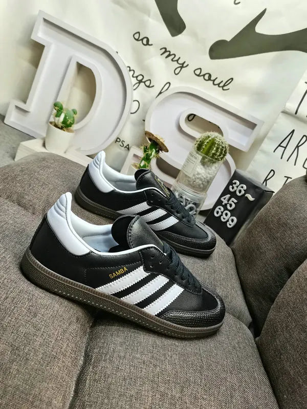 leather low Adidas Samba Classic Black White - Hình 3