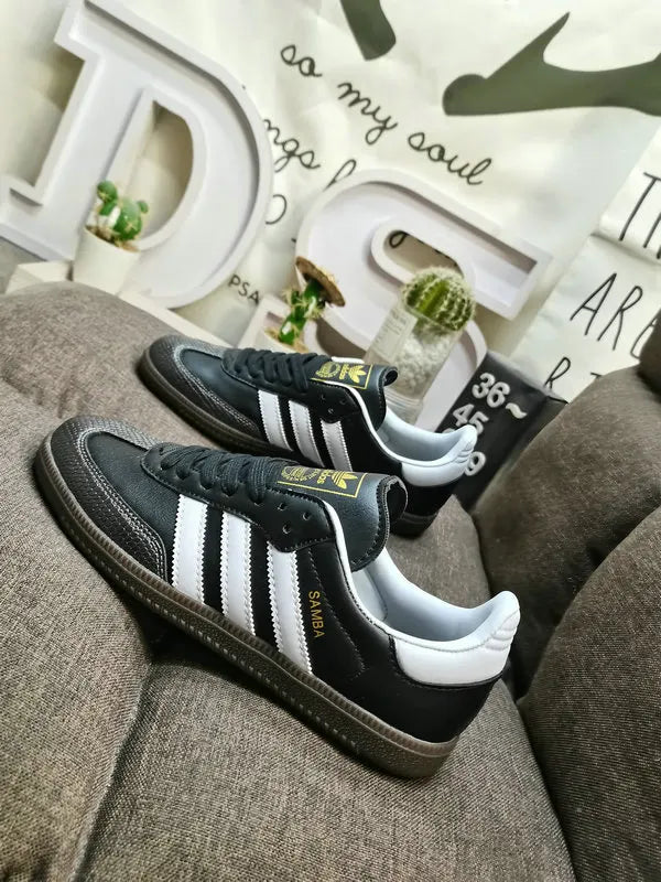 leather low Adidas Samba Classic Black White - Hình 5