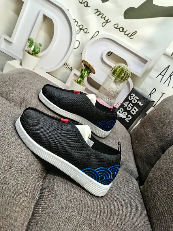 Black Knit Sneakers Blue Wave - Hình 5