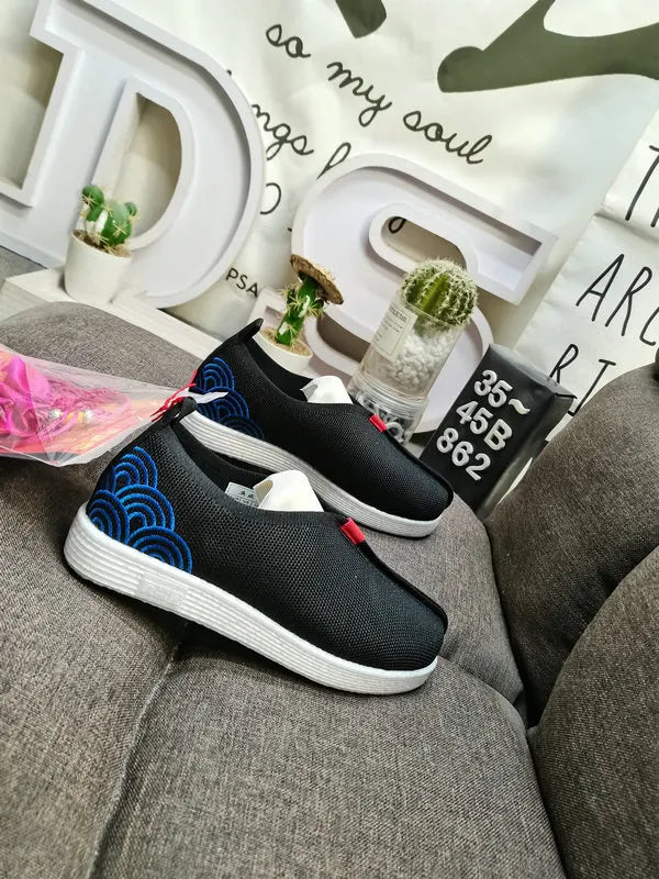 Black Knit Sneakers Blue Wave - Hình 3