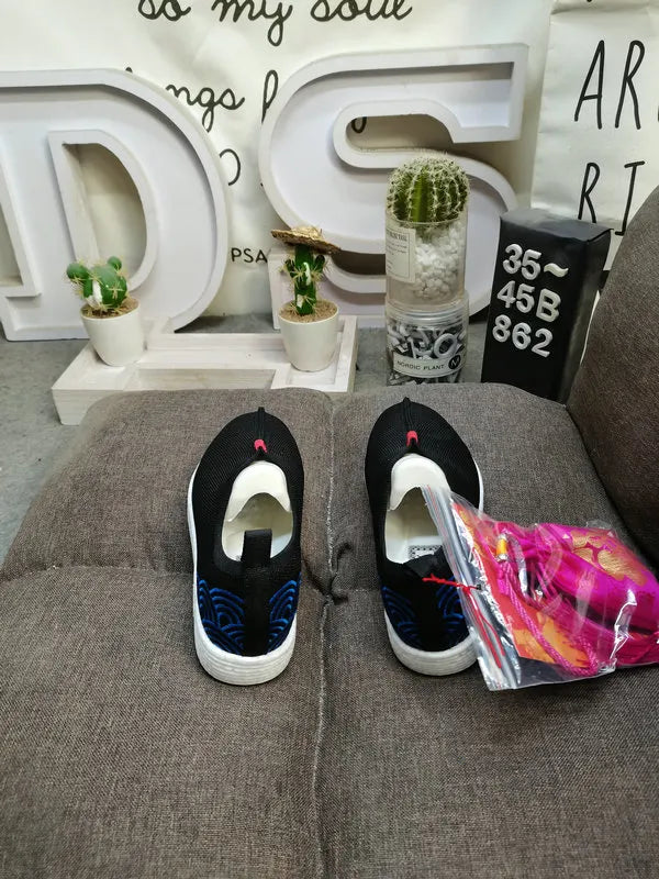Black Knit Sneakers Blue Wave - Hình 4