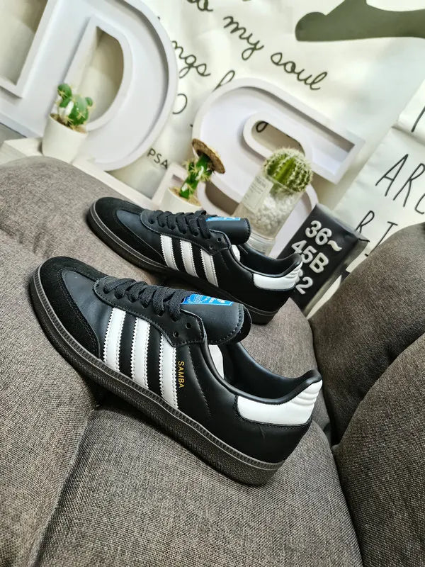 classic leather Adidas Samba Black White - Hình 3