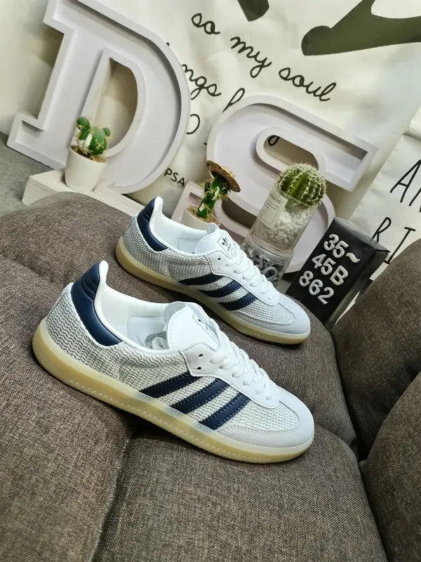 Adidas Samba Weave White Navy - Hình 3