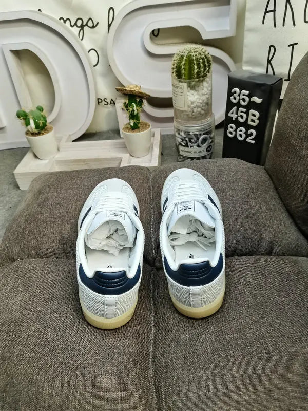 Adidas Samba Weave White Navy - Hình 4
