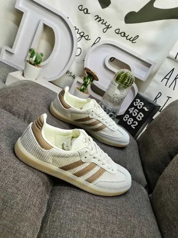 casual Adidas Samba Woven Beige - Hình 3