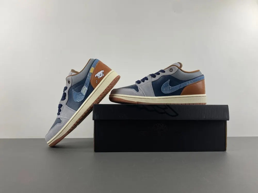 Air Jordan 1 Low Denim Patchwork - Hình 4
