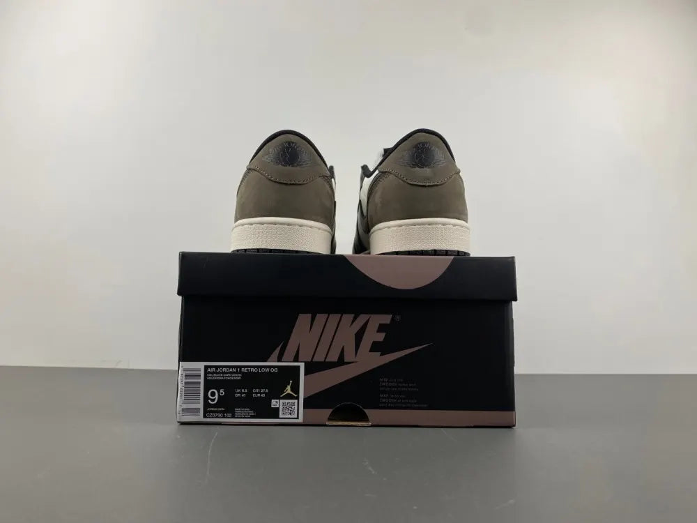 premium Air Jordan 1 Low Black Olive - Hình 6